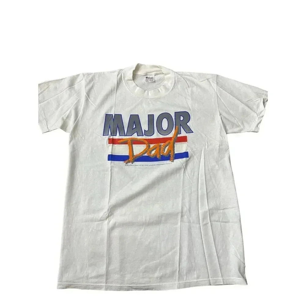 Stedman Graphic T-Shirt Short Sleeve Major Dad Print White Mens Size Large